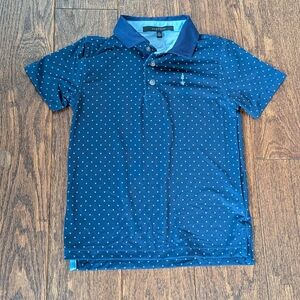 Greyson Boy's Navy Blue Geometric Wolf Print Golf Athletic Polo XS 4-5